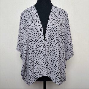 Aritzia Womens XXS/XS Sunday Best Cosima Kimono Grey Leopard Print
